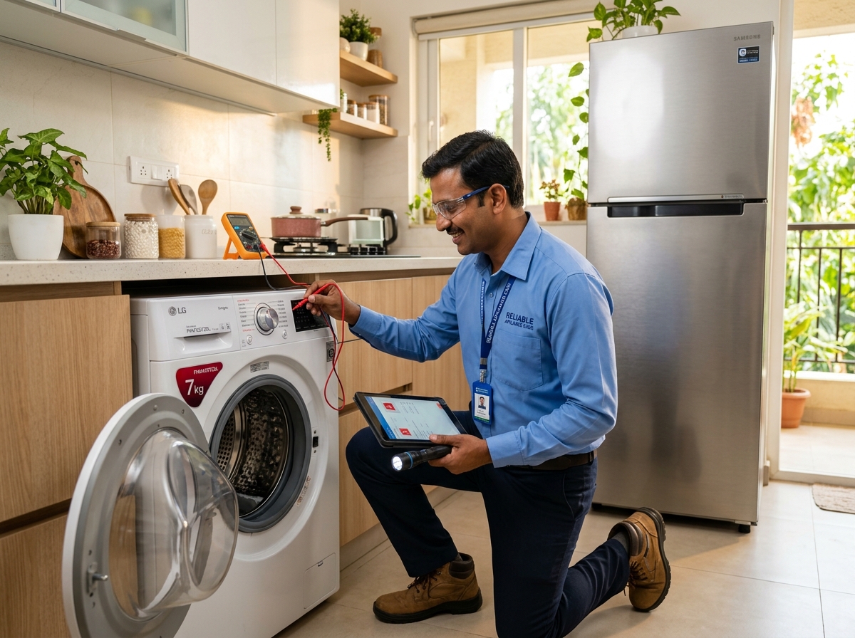 Expert LG Appliance Repair Technician servicing washing machine in Baner, Pune